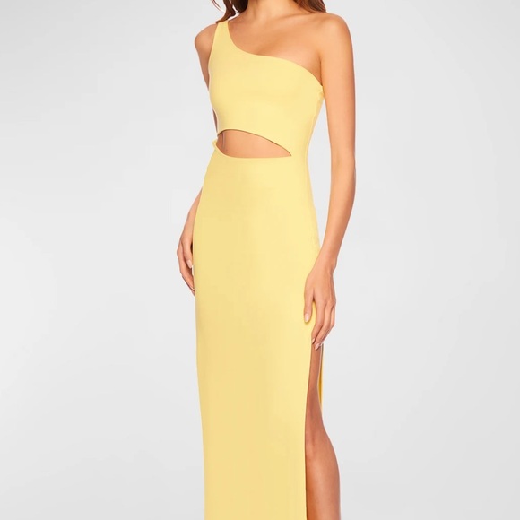 Susana Monaco one shoulder cut out lemon zest maxi Dress - Picture 11 of 11
